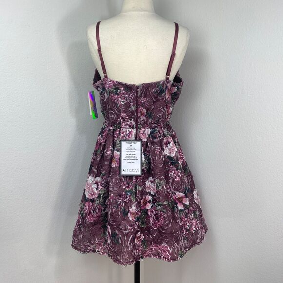 BCX Fit n Flare Floral Party Dress 13 Sweetheart Neckline Textured Cutouts Macys - Picture 9 of 15